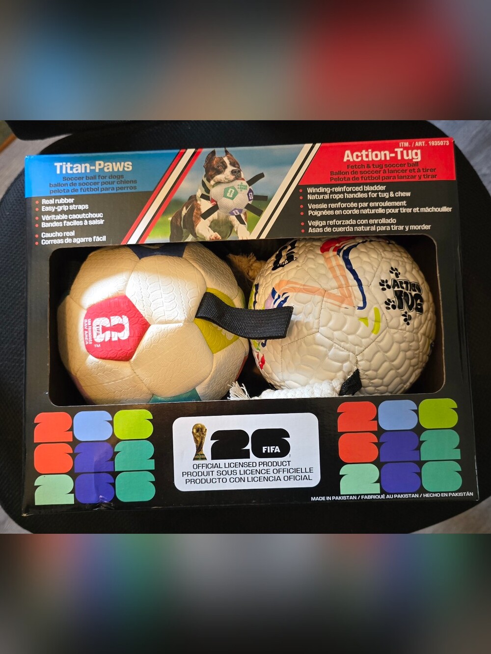 officially licensed FIFA World Cup 2026 Dog Soccer Ball 2-Pack